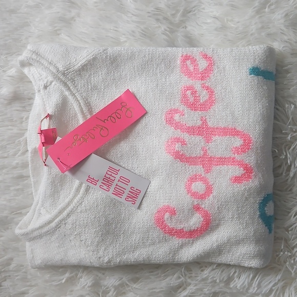 NWT Lilly Pulitzer White Knit Top with Pink Tag - Picture 3 of 6